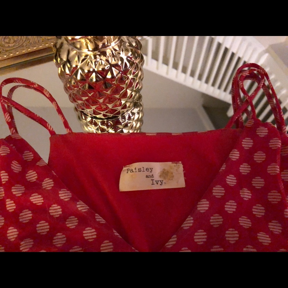 *Sold* Paisley and Ivy Red and Tan Dress Size M - Picture 6 of 6